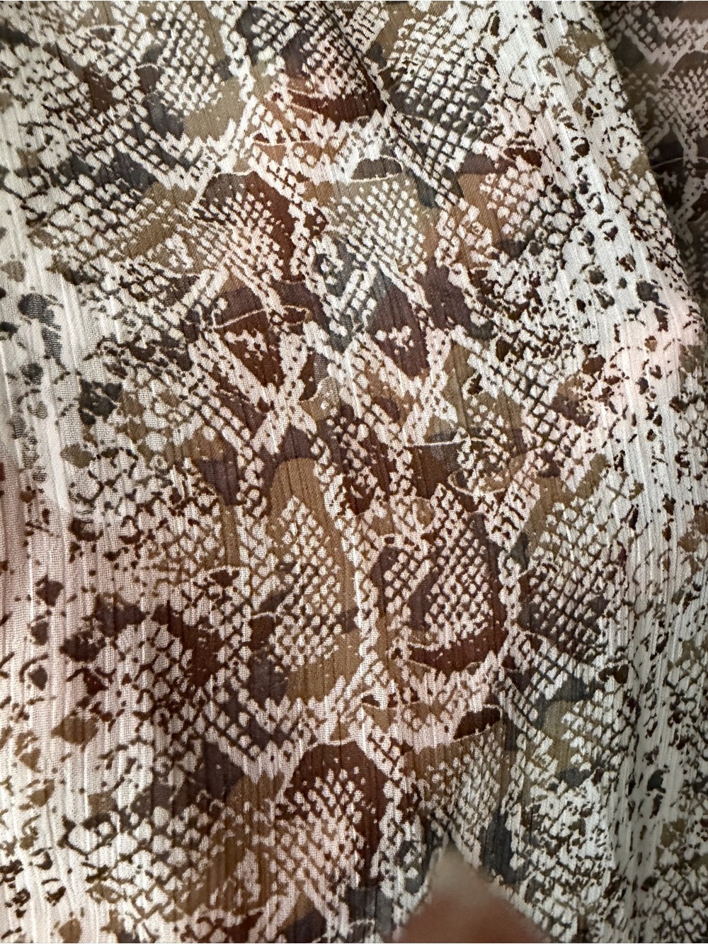 fig and flower Snake-Print Button Down Shirt in Taupe and Beige - Picture 9 of 10